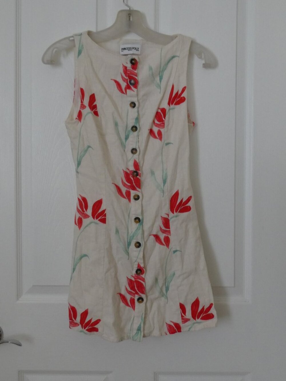 Princess Polly Button Front Sleeveless Summer Mini Dress Size 4